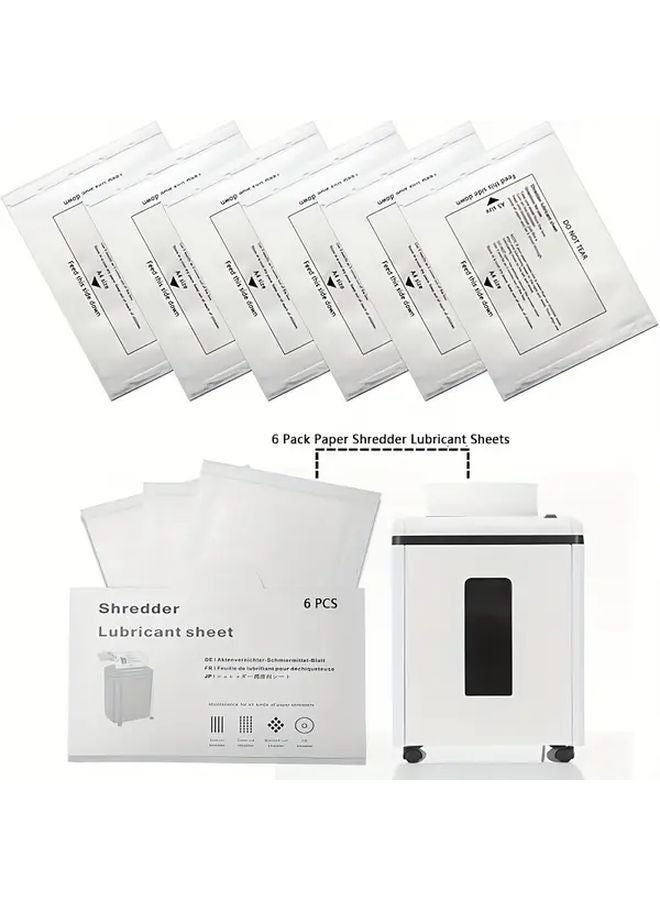 6 أوراق ماكينة تمزيق الورق مجموعة صيانة تزييت وشحذ تقلل الضوضاء وتطيل عمر الشفرة - Image 1